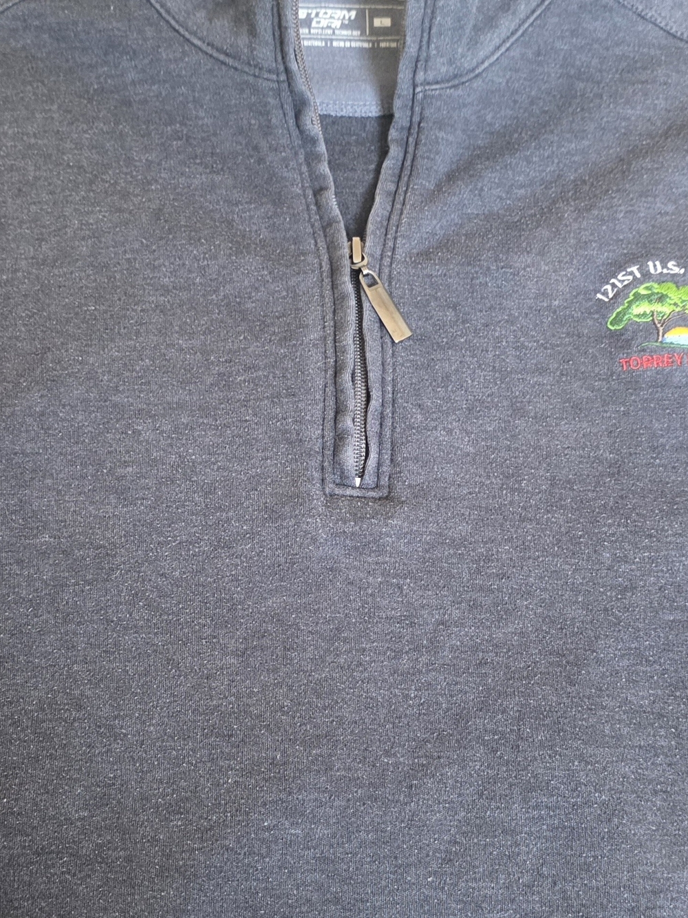 Golf Us Open 121st Bermuda Sands Men's Heather Charcoal Quarter-Zip Sweater